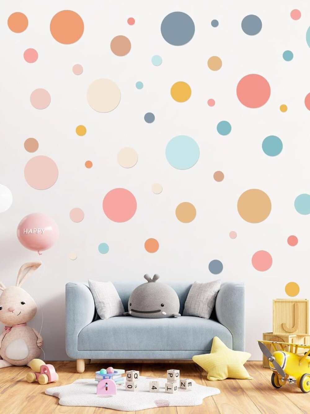 264 Pcs Polka Dot Wall Decals Circle Stickers Peel and Stick